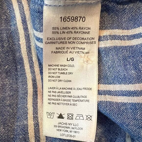 Jachs girlfriend linen blend striped tie top. - Picture 4 of 9